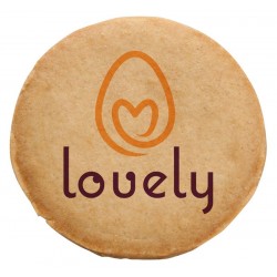 Logo-Biscuit, round, colour print