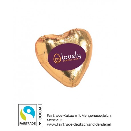 Chocolate heart with label
