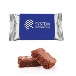 Milka brownie in a promotional sleeve