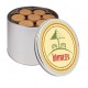 Round tin, embosseded  biscuits in tray