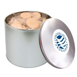 Bedruckte Dose mit Logokeksen