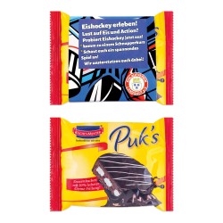 Puk Dessert Cake in a promotional sleeve