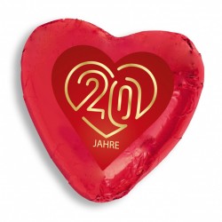 Large Chocolate Heart 20 g with label