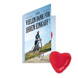 Promo-folder with large chocolate heart