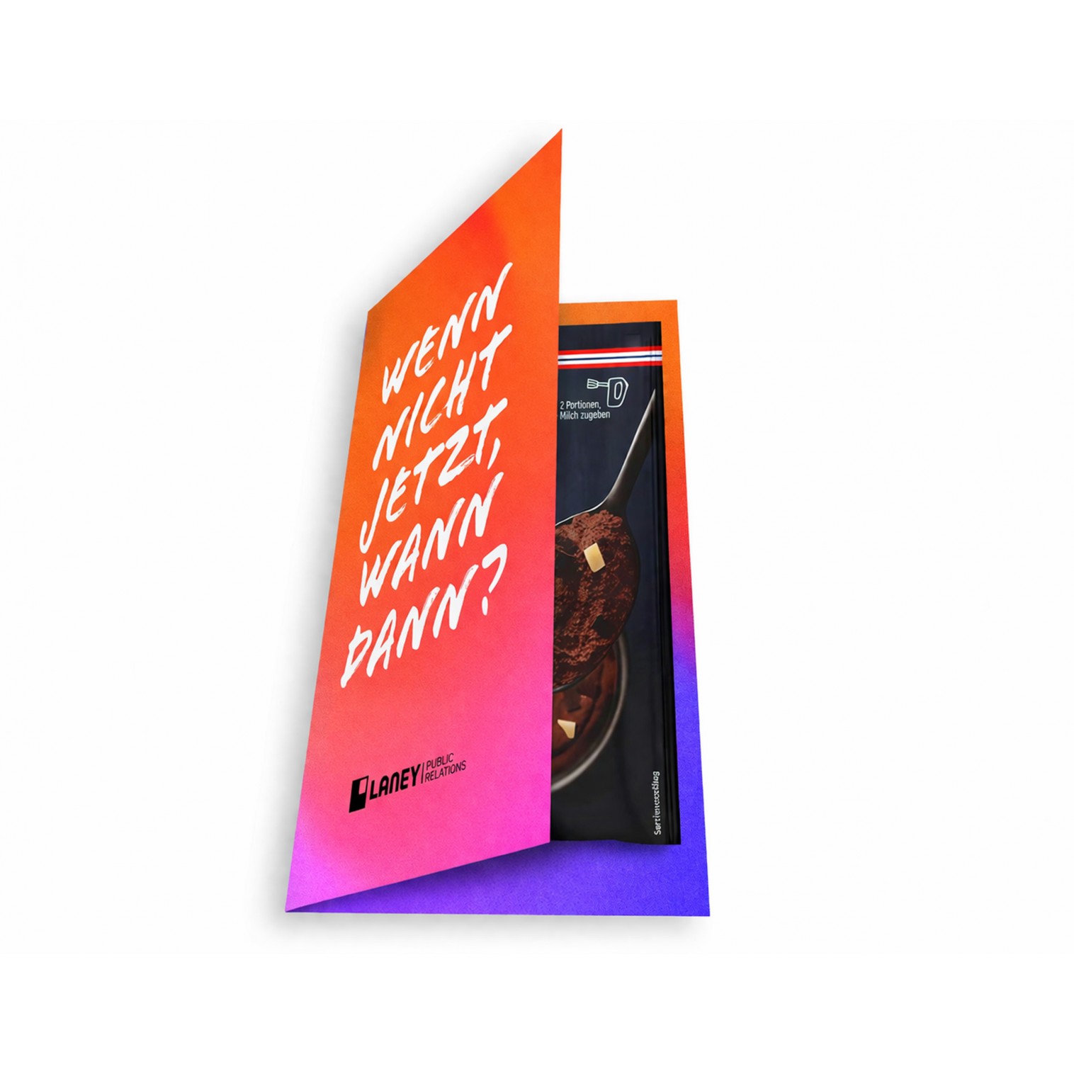 Promo-folder with chocolate mousse