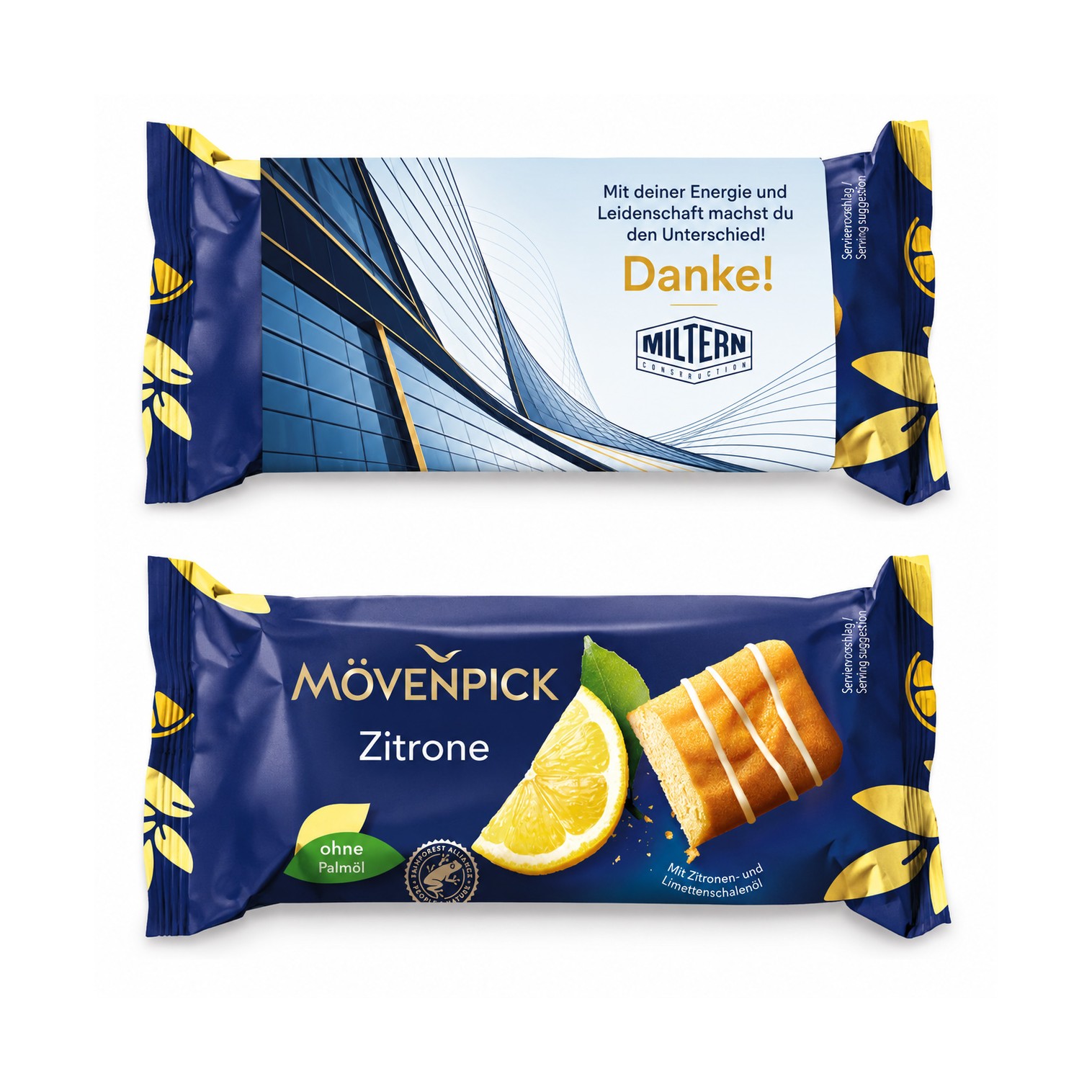 Mövenpick Mini-Cake im Werbeschuber