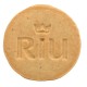 Biscuit with embossed logo