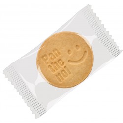 Biscuit with embossed logo