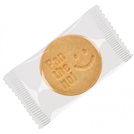 Biscuit with embossed logo