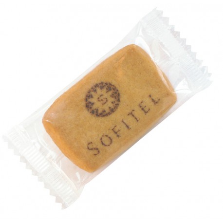 Logo-Biscuits, printed with liquid cocoa