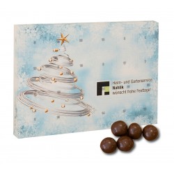 Tisch-Adventskalender Klein mit Schoko-Knusperkugeln