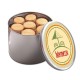 Round tin, embosseded  biscuits in tray