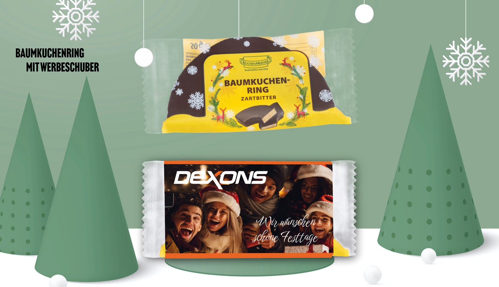 Baumkuchenring mit Werbeschuber